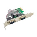 PCIe x1 AX99100 2-port DB9 RS232 Serial Adapter Card with 16950 UART