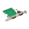 PCIe x1 AX99100 2-port DB9 RS232 Serial Adapter Card with 16950 UART