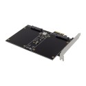 PCIe 2.0 x2 2-port 2.5-inch SSD / HDD SATA III 6 Gbps RAID card