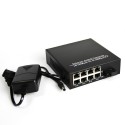 Single Fiber Fast Ethernet Standalone WDM / BiDi Fiber Media Converter, 1-port Fiber & 8-port RJ45, Tx:1490nm/Rx:1550nm, Singlemode, 80km