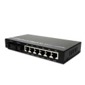 Single Fiber Fast Ethernet Standalone WDM / BiDi Fiber Media Converter, 2-port Fiber & 6-port RJ45, Tx:1550nm/Rx:1310nm, Singlemode, 20km.