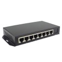 Single Fiber Fast Ethernet Standalone WDM / BiDi Fiber Media Converter, 2-port Fiber & 8-port RJ45, Tx:1550nm/Rx:1310nm, Singlemode, 40km