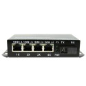 Single Fiber Gigabit Ethernet WDM / BiDi Fiber Media Converter, 1-port Fiber & 4-port RJ45, Tx:1550nm/Rx:1310nm, Singlemode, 20km