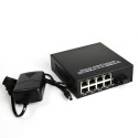 Single Fiber Gigabit Ethernet WDM / BiDi Fiber Media Converter, 1-port Fiber & 8-port RJ45, Tx:1550nm/Rx:1310nm, Singlemode, 20km